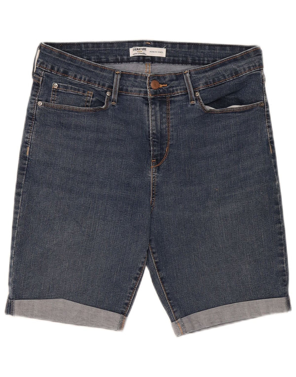 Levi's Damen Signature Bermuda Denim Shorts US 12 Large W31 Blaue Baumwolle