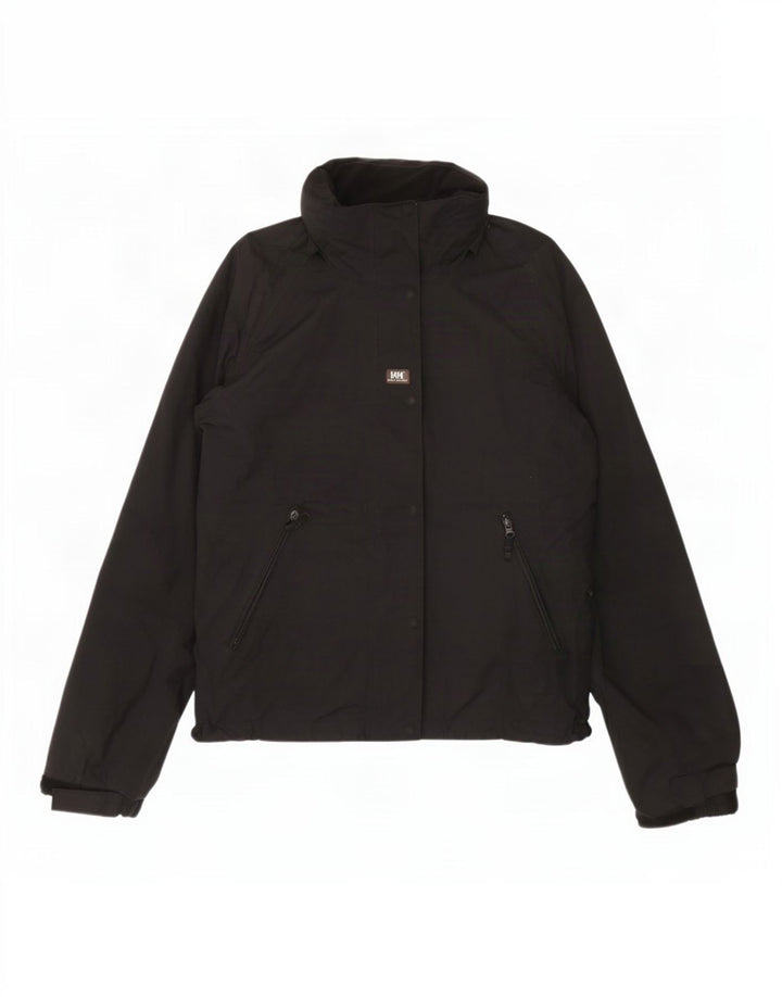 Giacca antipioggia con cappuccio da donna Helly Hansen UK 14 poliestere nero medio
