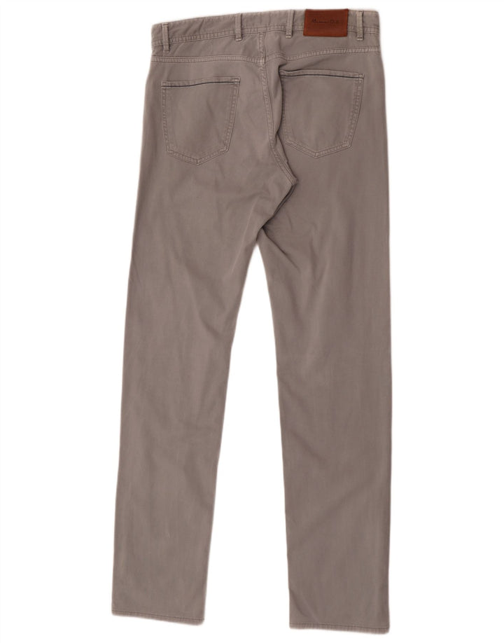 Massimo Dutti Mens Slim Fit Casual Trousers EU 40 Medium W32 L34 Grey