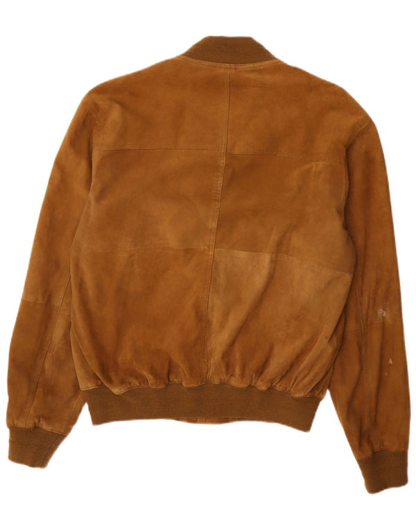 Vintage hombres ante bomber chaqueta IT 52 XL cuero marrón