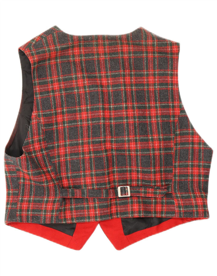 Gilet corto da donna C&A UK 16 Poliestere a quadri rossi grandi