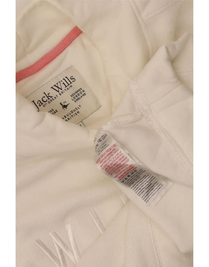 Jack Wills Womens Crop Graphic Sweatshirt Jumper UK 14 Large White