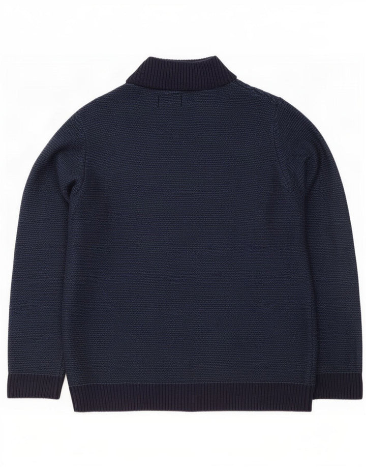 Marks & Spencer Mens Regular Fit Cardigan Sweater Large Navy Blue Acrylic