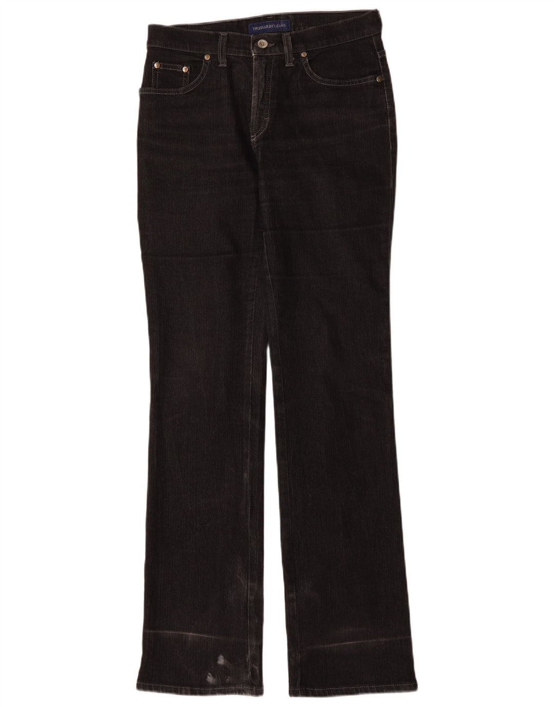 Trussardi Damen Bootcut Jeans IT 42 Medium W26 L33 Schwarze Baumwolle