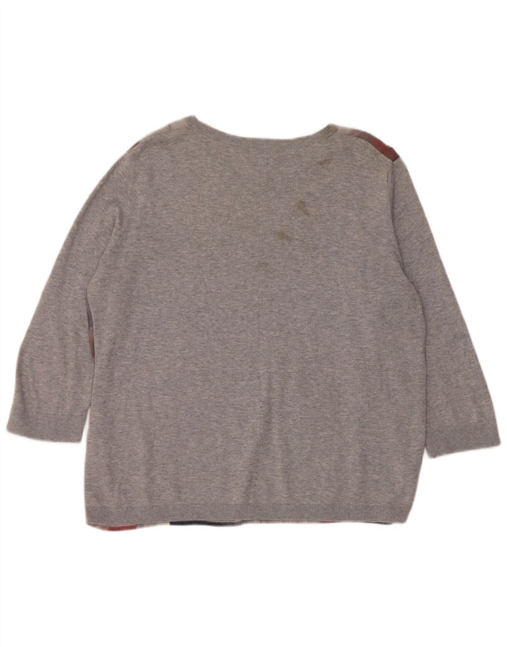 Maglione maglione da donna con scollo a barca Jigsaw UK 16 grande multicolore