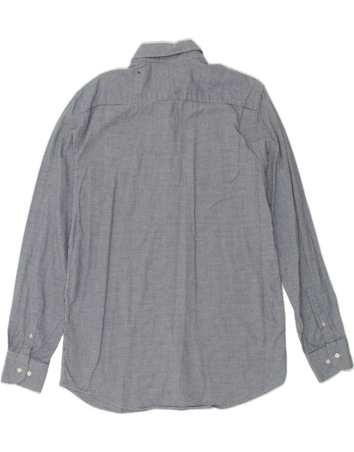 MASSIMO DUTTI Mens Shirt Large Navy Blue Houndstooth Cotton Vintage Massimo Dutti and Second-Hand Massimo Dutti from Messina Hembry 