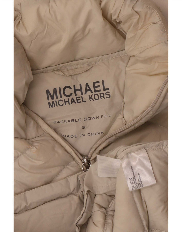 Michael Kors Womens Padded Jacket UK 10 Small Beige Nylon