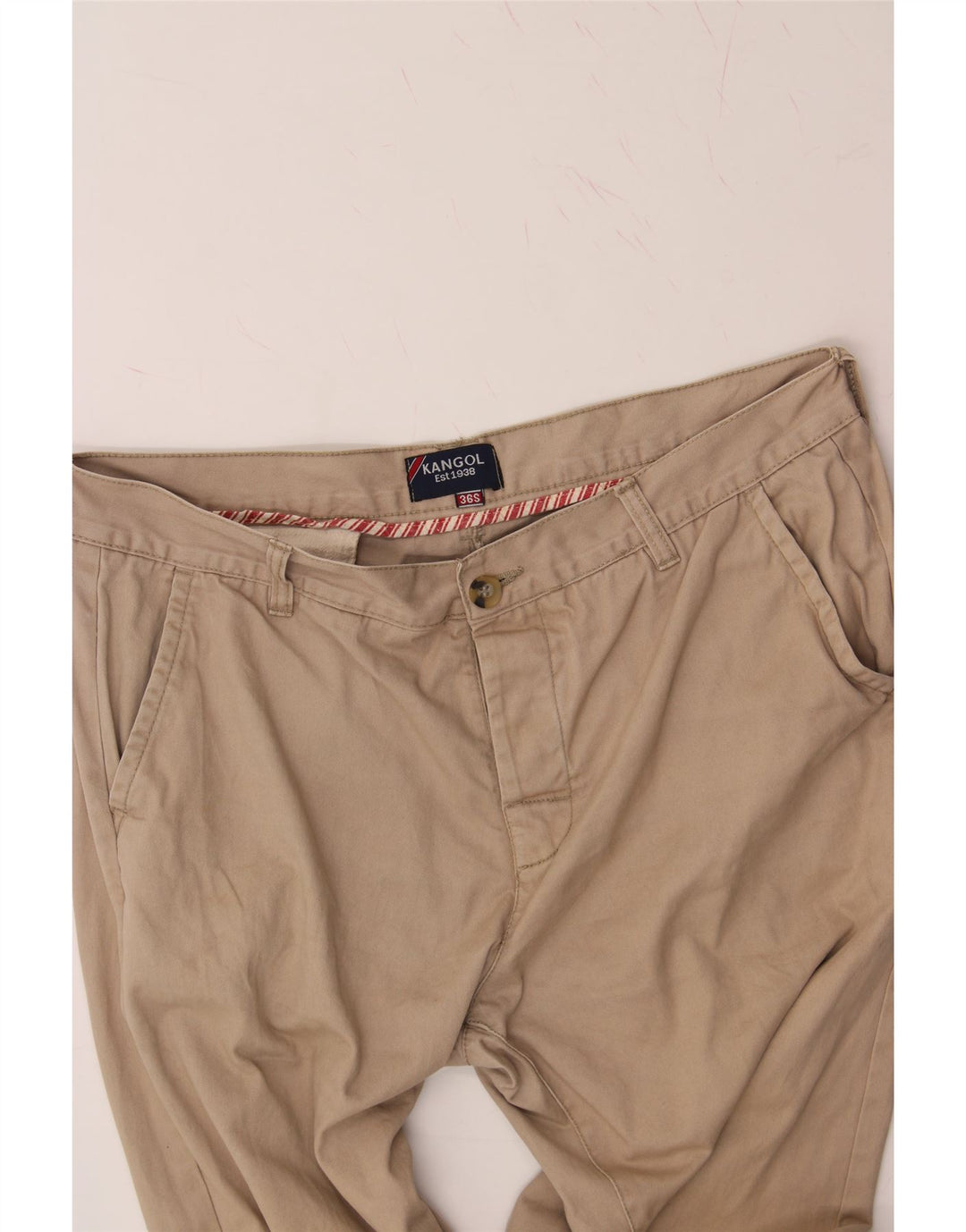 KANGOL Mens Slim Chino Trousers W36 L28 Beige Cotton Vintage Kangol and Second-Hand Kangol from Messina Hembry 