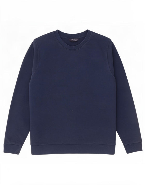 Marks & Spencer Womens Sweatshirt Jumper UK 20 2XL Navy Blue Cotton