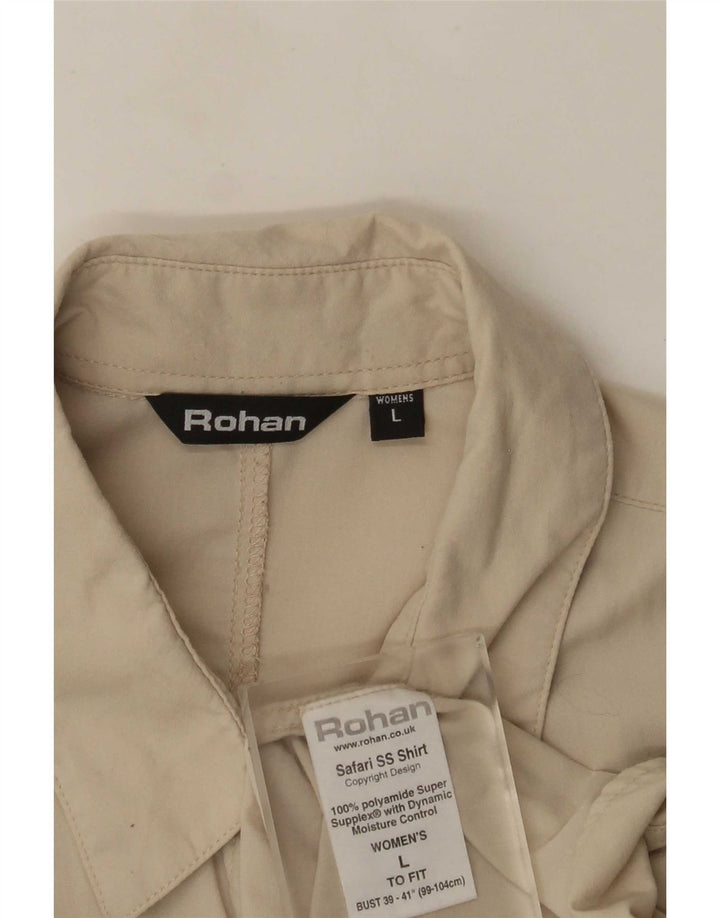 Rohan Womens Short Sleeve Shirt UK 16 Large Beige Polyamide