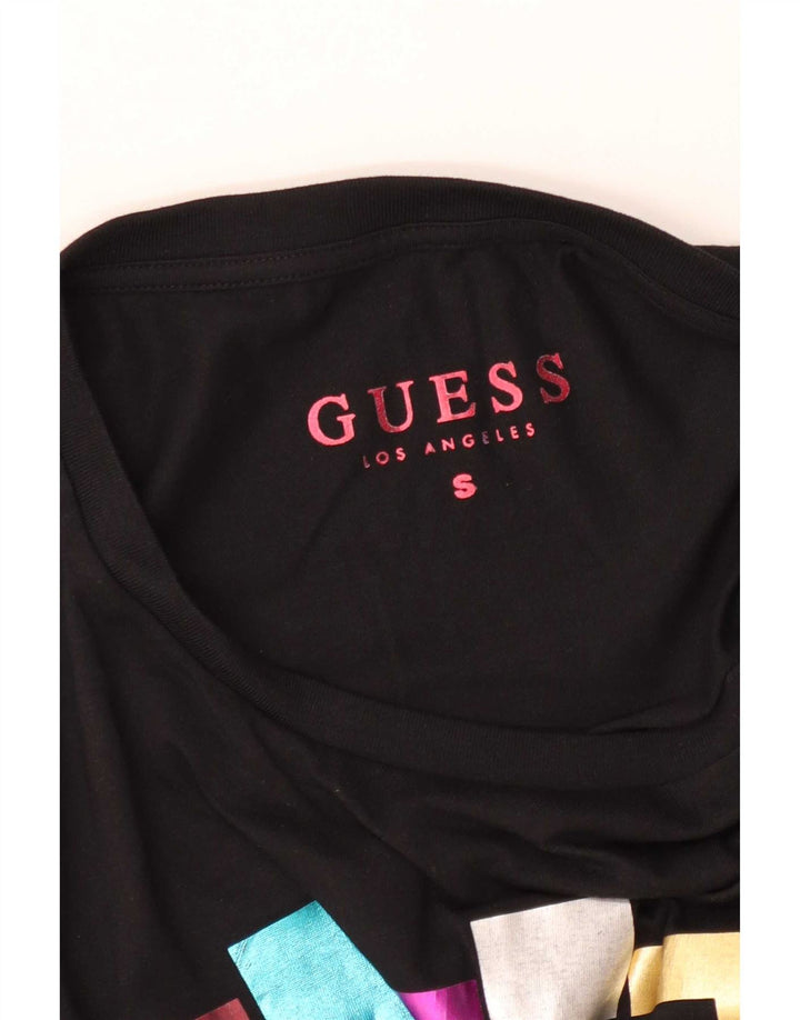 Guess Womens Graphic T-Shirt Top UK 10 Small Black