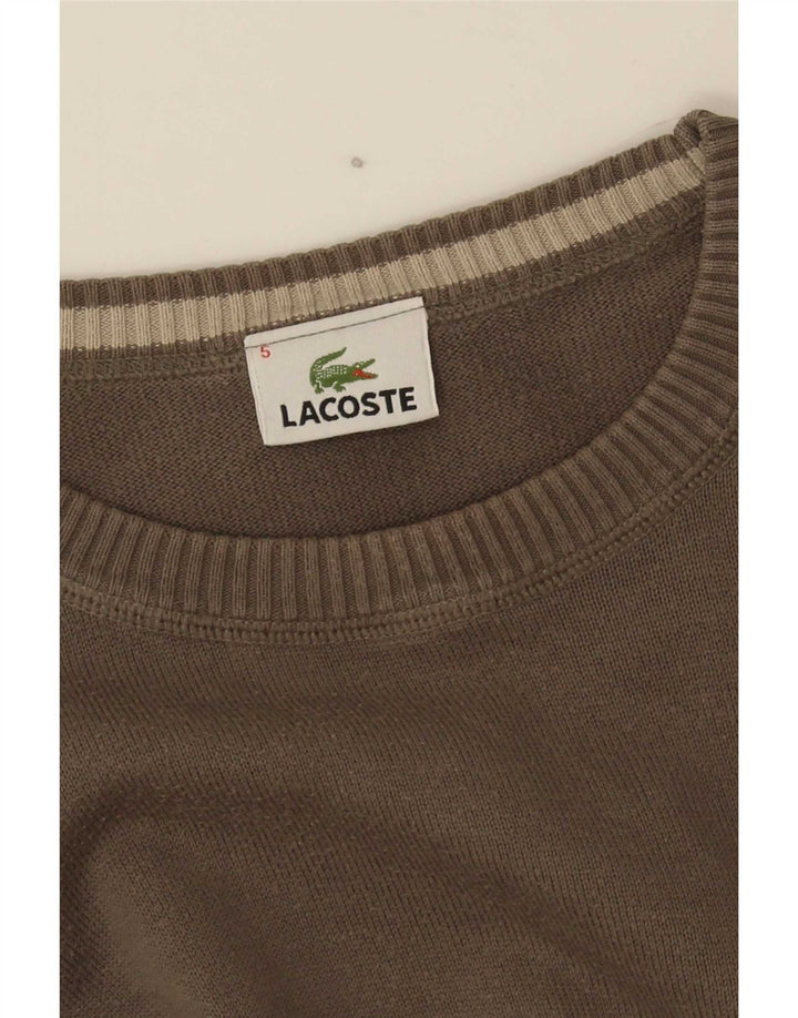 Lacoste Herre Crew Neck Jumper Sweater Størrelse 5 Large Khaki
