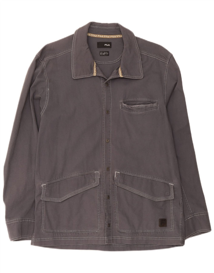 Fila Herre Utility Jacket UK 40 Large Grey Cotton