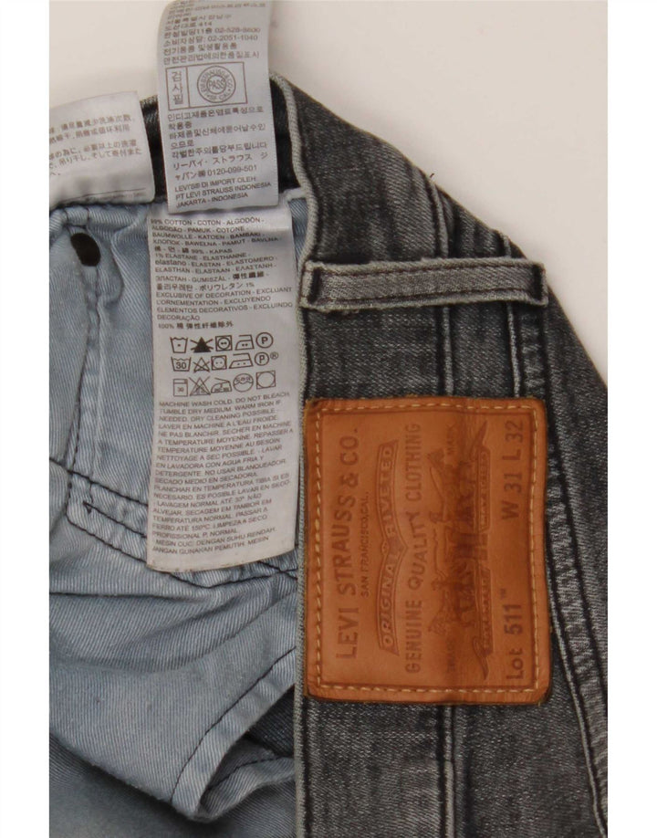 Levi's Mens 511 Slim Jeans W31 L32 Grey Cotton