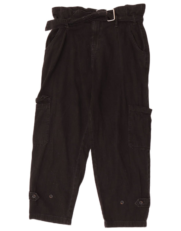 All Saints Dame Cargo Tapered Jeans UK 12 Medium W32 L27 Sort Bomuld