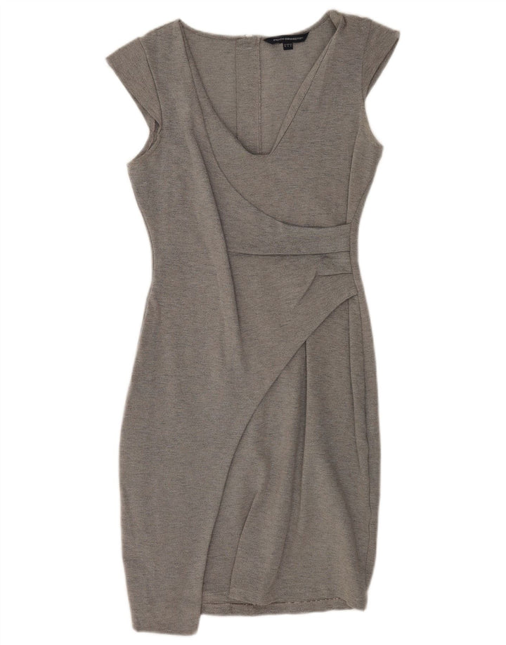 French Connection Womens Bodycon Dress UK 10 Small Grey Viscose