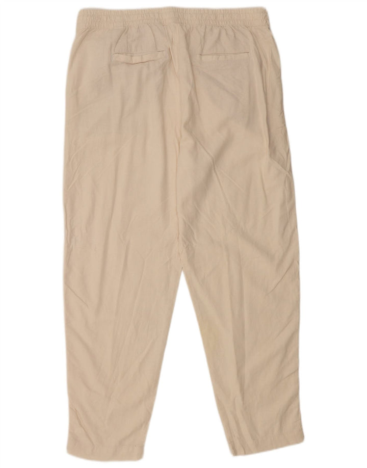 Marks & Spencer Womens Tracksuit Trousers UK 16 Large White Linen