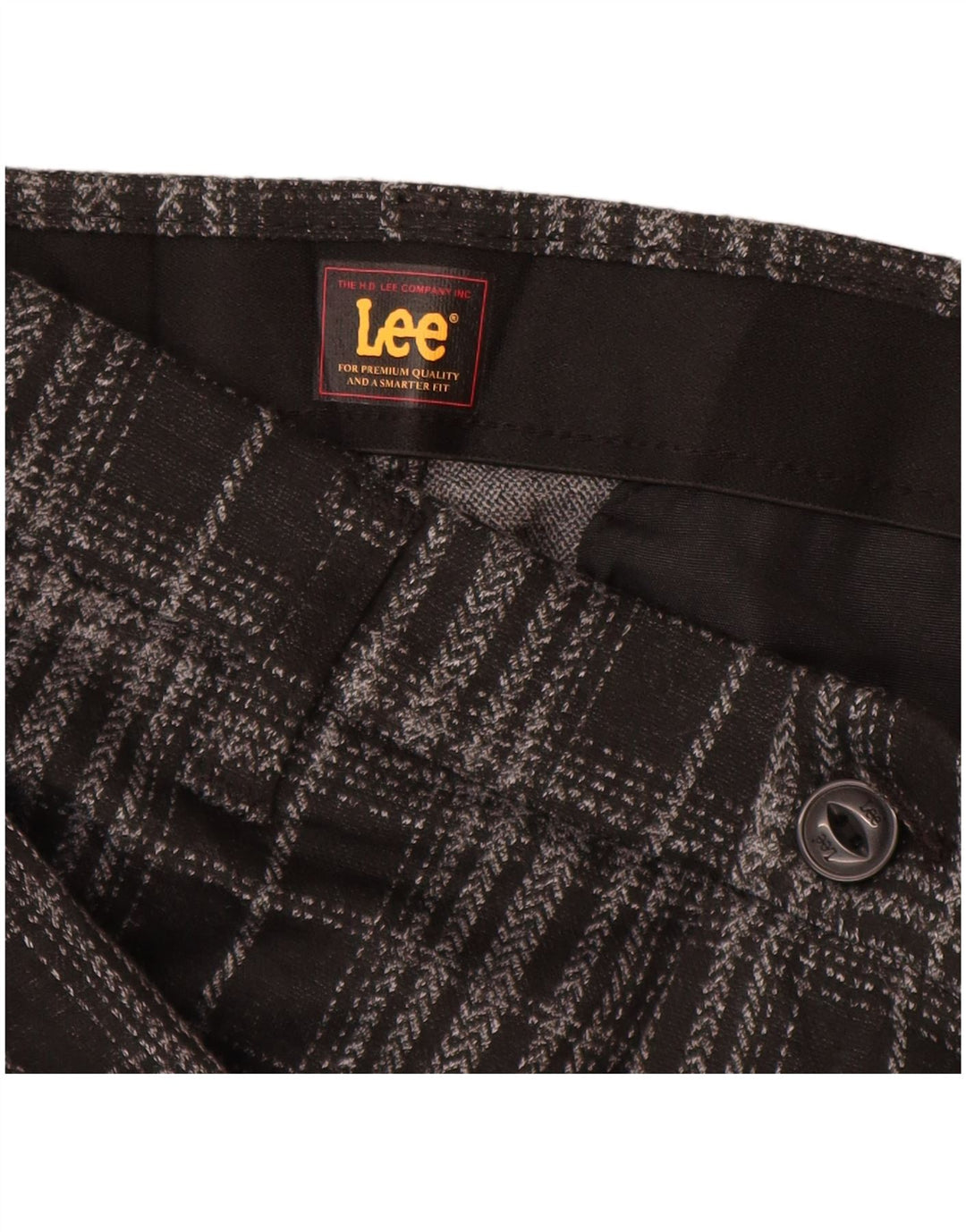 Pantaloni chino da donna Lee US 10 Large W30 L30 poliestere a quadri neri
