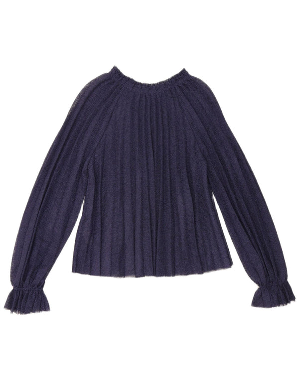 Zara Γυναικεία μακρυμάνικη μπλούζα Oversized Top UK 10 Small Navy Blue