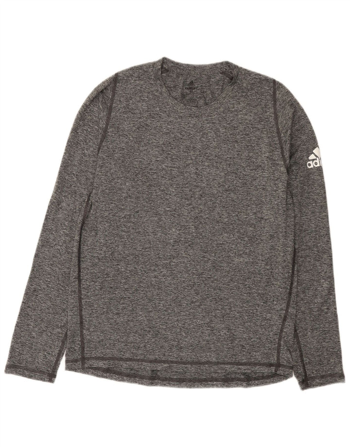 Adidas Herre Aeroready Top Langærmet Medium Grey Flecked