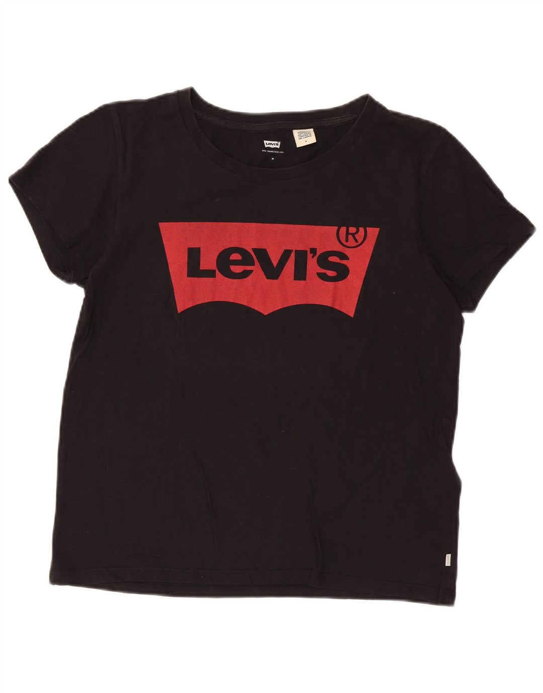 Levi's Womens Graphic T-Shirt Top UK 14 Medium Black Cotton