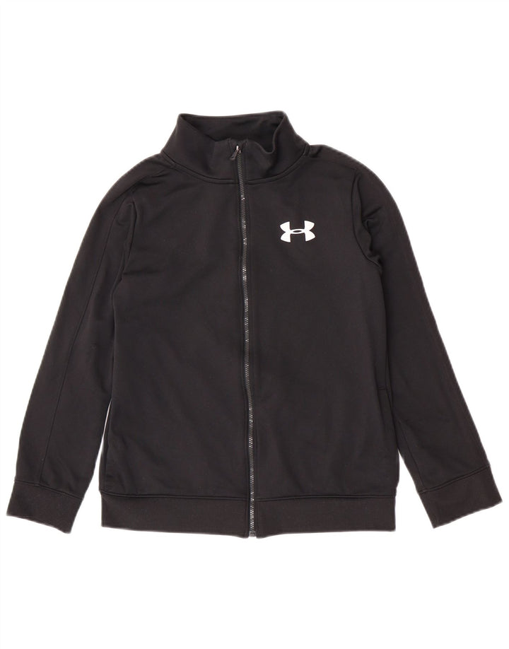 Under Armour Veste de Survêtement Garçon 9-10 ans Noir Moyen Polyester