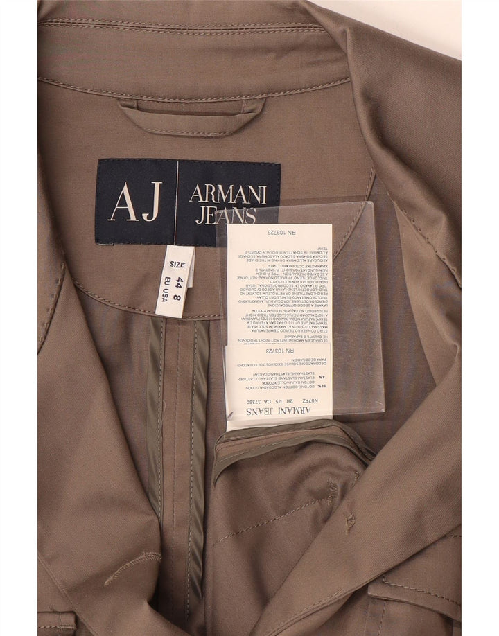 Armani Jeans Womens 3 Button Blazer Jacket EU 44 XL Brown Cotton
