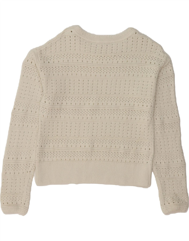 ESPRIT Womens Crew Neck Jumper Sweater UK 16 Large White Cotton Vintage Esprit and Second-Hand Esprit from Messina Hembry 