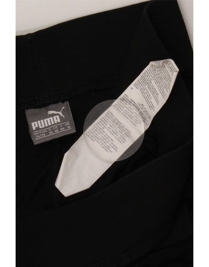 Puma Womens Graphic Leggings UK 16 Large Black Cotton