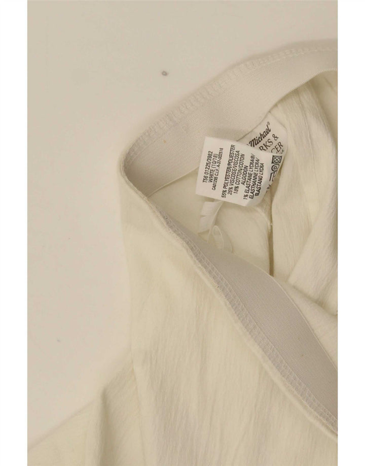 Marks & Spencer Damen Mini-Bleistiftrock UK 10 Small W25 Weiß Polyester