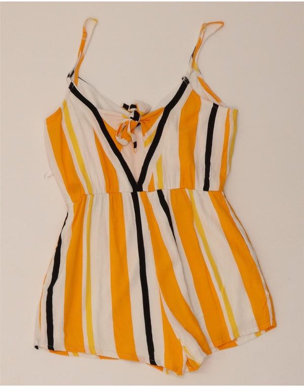 TALLY WEIJL Womens Playsuit UK 12 Medium Yellow Striped
