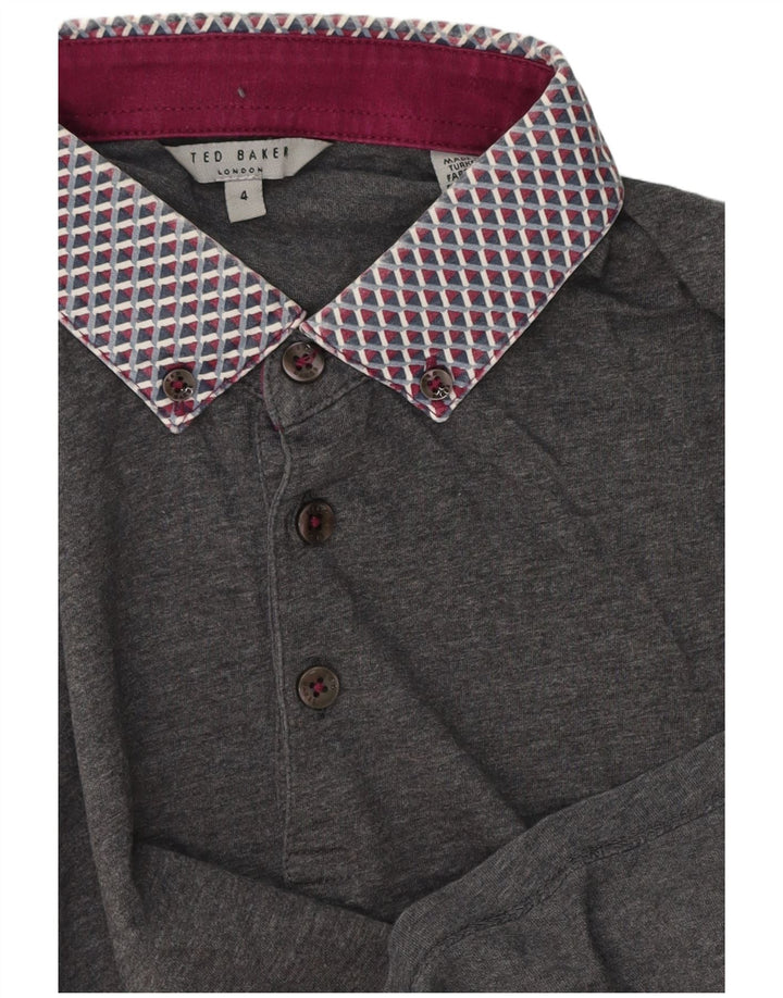 Ted Baker Mens Polo Shirt Size 4 Large Grey
