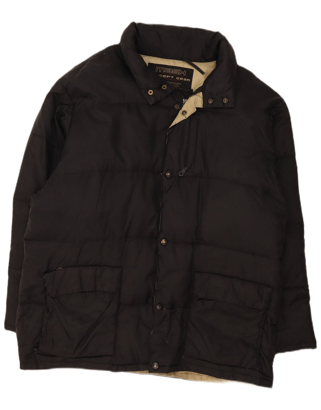 Mash Mens Hooded Padded Jacket UK 42 XL Black