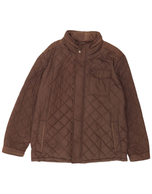 Giacca trapuntata con cappuccio da uomo Fat Face UK 42 XL Cotone marrone