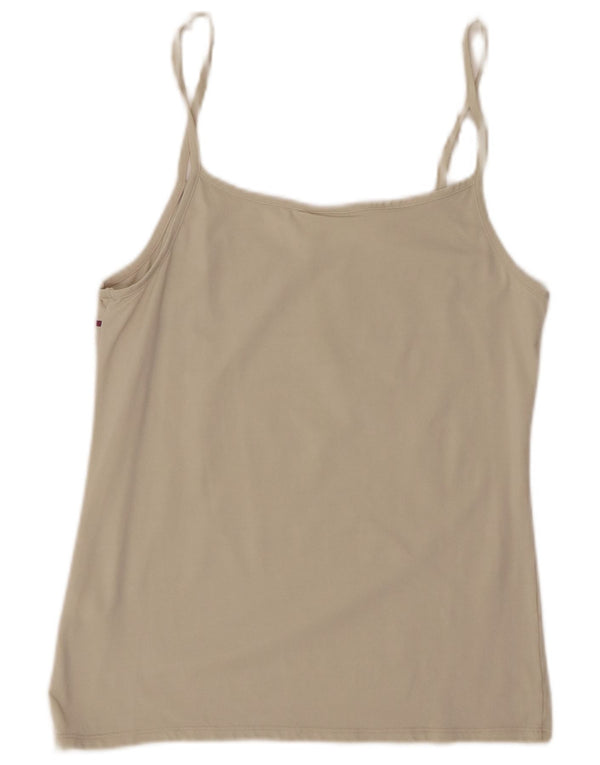 Fila Damen Crop Cami Top UK 14 Large Beige Polyamid