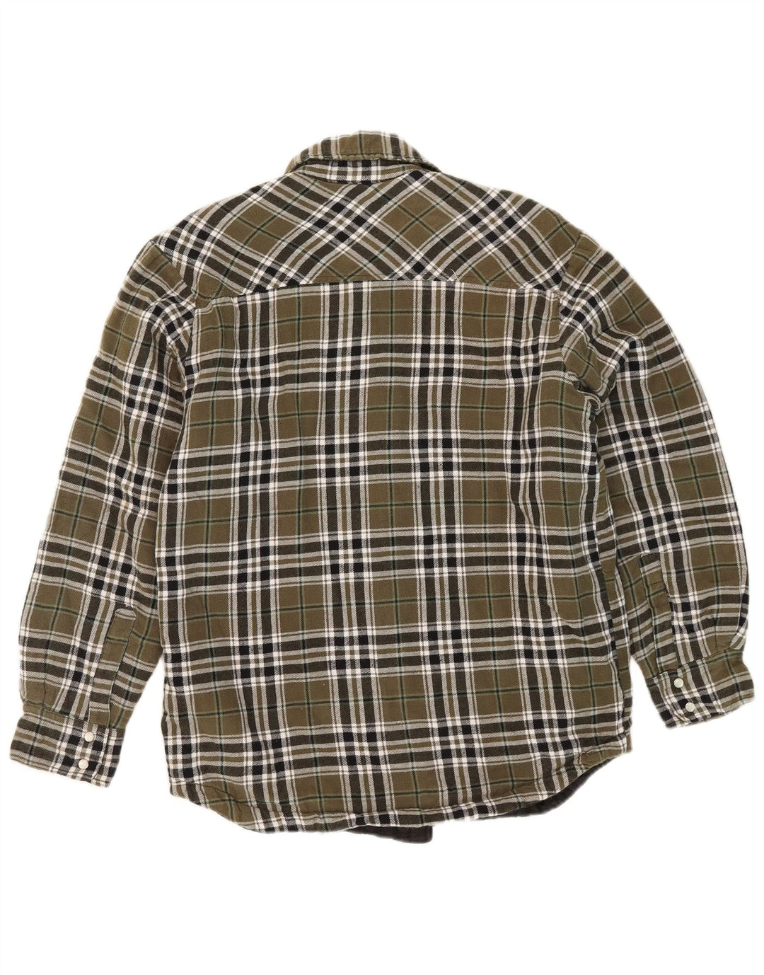 Dickies Mens Lumberjack Flannel Shirt Small Khaki Check Cotton