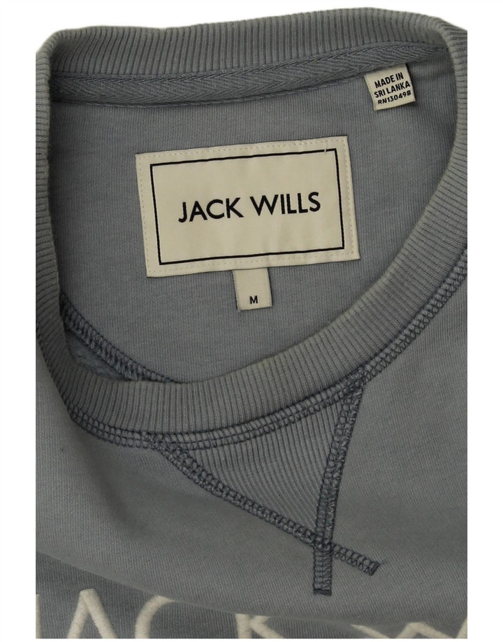 Jack Wills Herren-Sweatshirt mit Grafik, mittelblaue Baumwolle