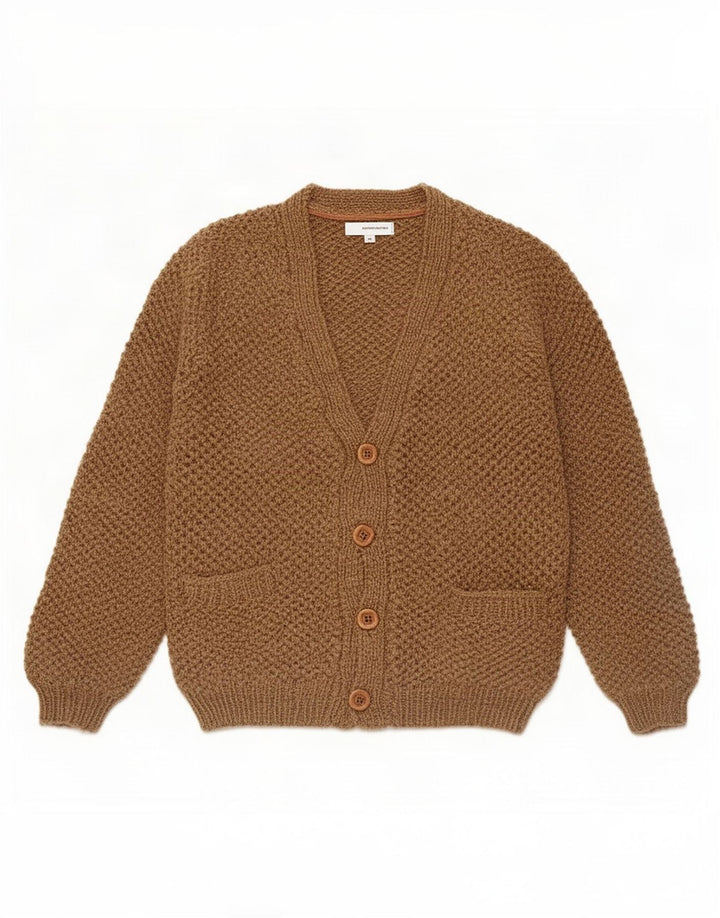 vintage Mens Cardigan Pull Petit Brun