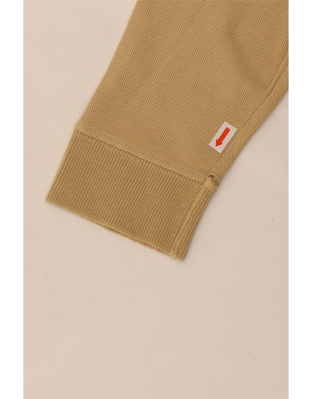 Fila Mens Long Sleeve Polo Shirt Medium Beige Cotton
