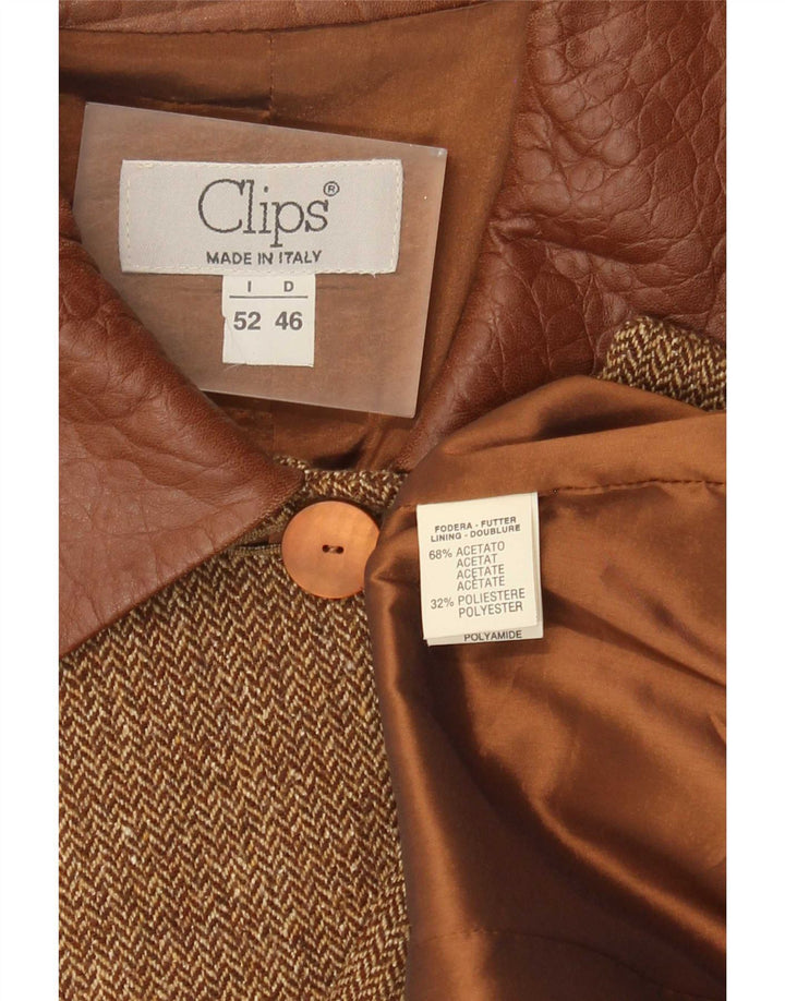 Jachetă pentru femei Clips, cu 4 nasturi, IT 52 2XL, maro, acetat în oase