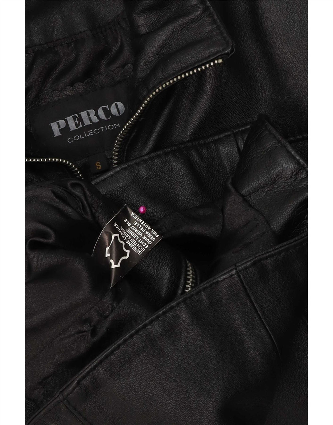 Vintage mujer chaqueta de cuero Reino Unido 10 pequeño cuero negro