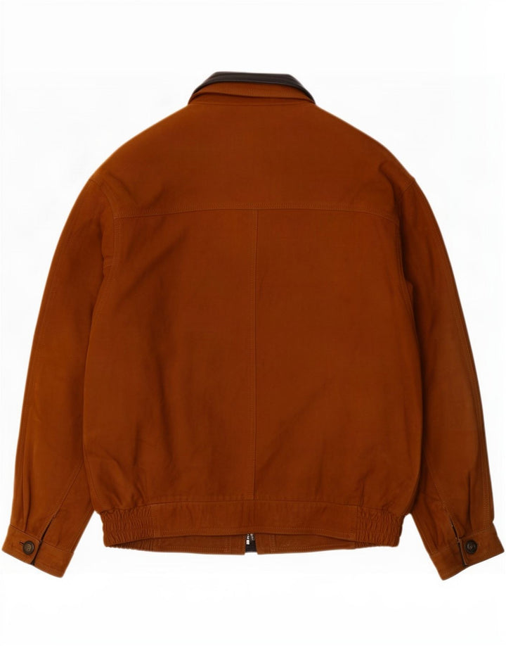 Giacca in pelle da uomo vintage IT 54 2XL Marrone