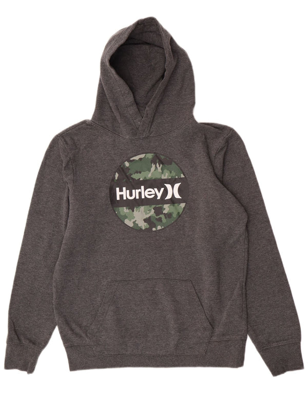 Hurley Boys grafisk hættetrøje 14-15 år XL Grå bomuld