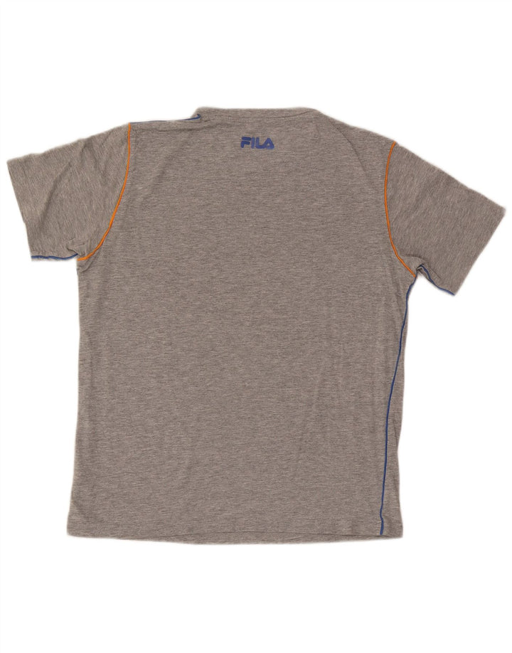Fila Mens Graphic T-Shirt Top Medium Grey Flecked Cotton
