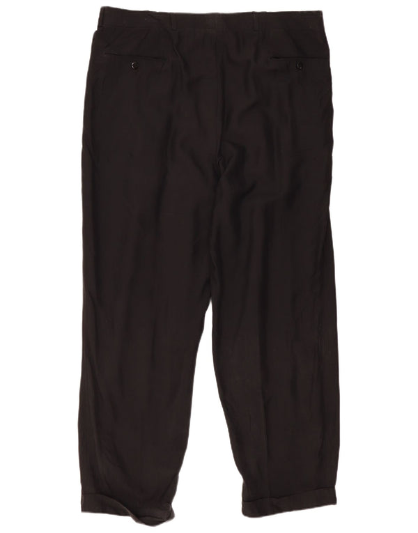 Hugo Boss muške hlače s štipaljkama EU 56 3XL W40 L31 Black Silk Classic