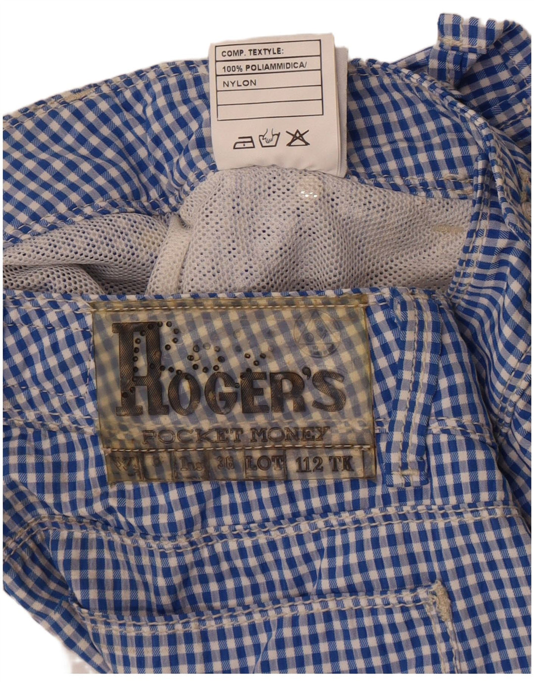 Roy Rogers Boys Chino Shorts 11-12 Years W26 Blue Gingham Polyamide
