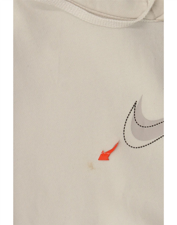 Nike Mens Graphic Hoodie Jumper Small White Cotton