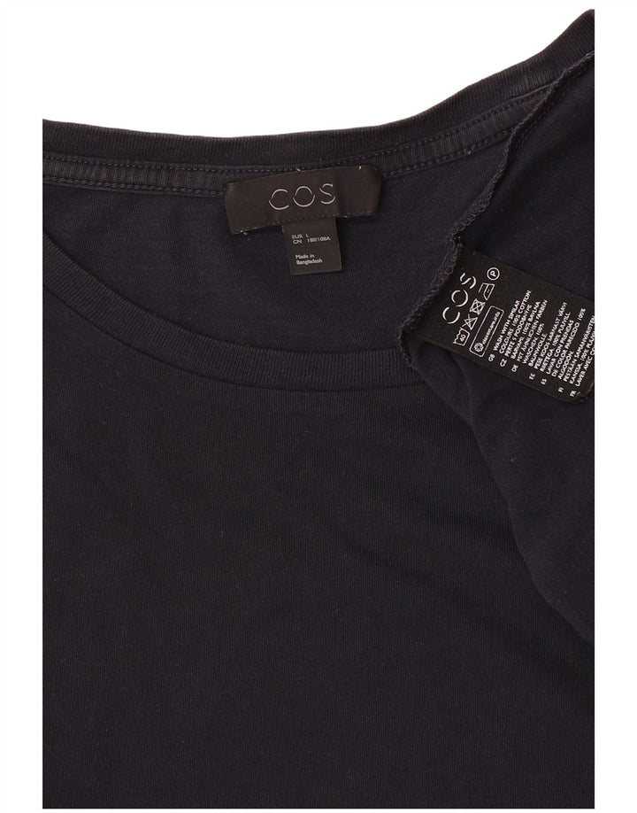 Cos Herren-T-Shirt-Oberteil, groß, marineblau, Baumwolle