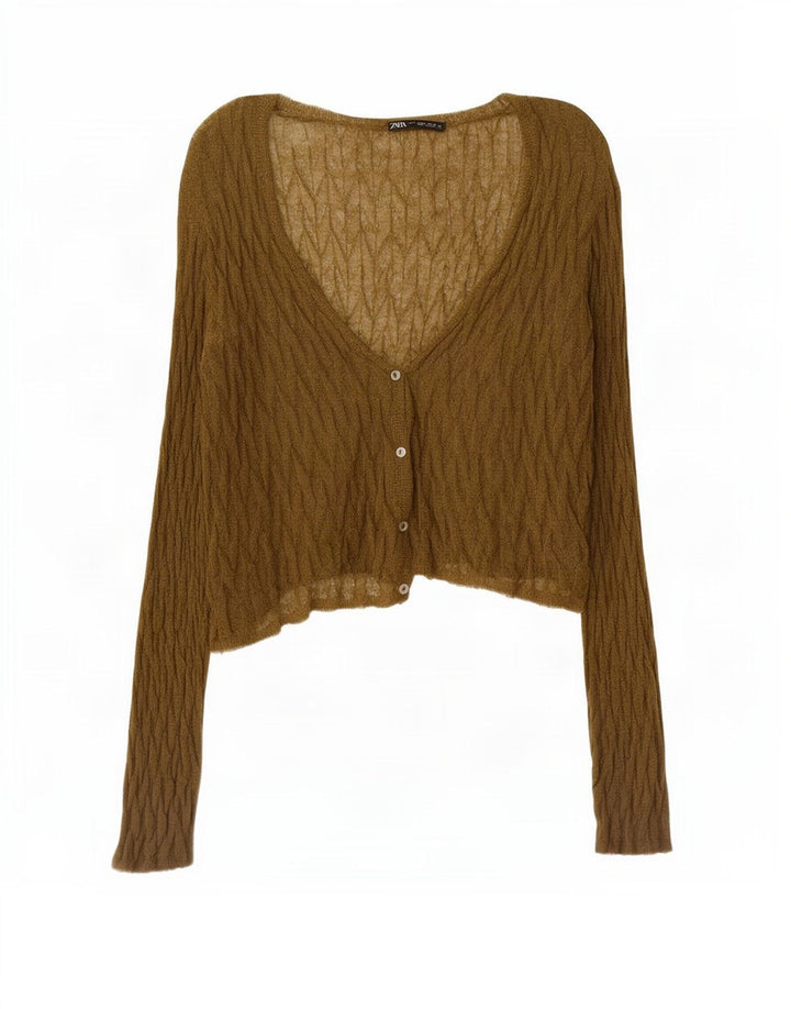 Damski kardigan o kroju oversize Zara Top UK 10 Small Khaki