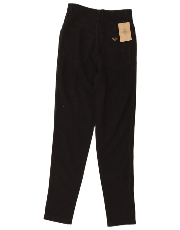 Armani Womens High Waist Slim Casual Trousers W26 L28 Black Polyester